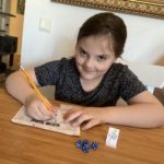 cute little girl playing hero kids