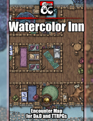 Watercolor Inn battlemap for D&D