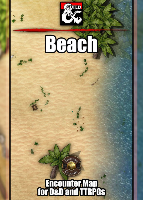 Beach TTRPG Battle Map for Fantasy Grounds