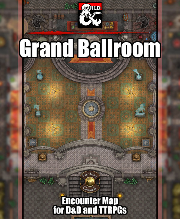 Grand Ballroom battlemap for D&D and fantasy grounds