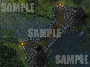 Night time guard post battle map for D&D