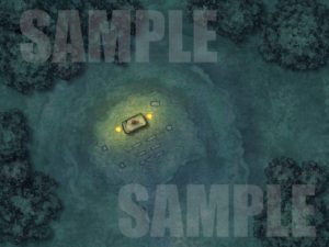 Ritual hill battle map with a sacrificial stone for D&D with fantasy grounds