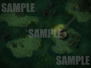 Pathfinder swamp encounter map for TTRPGs