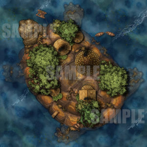 Turtle Island battle map for D&D