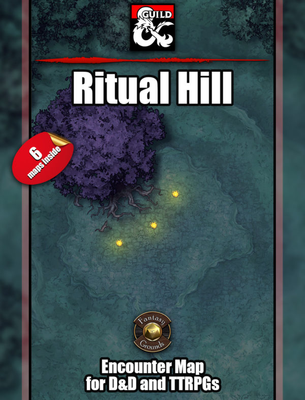 Ritual Hill battle map cover for D&D, possibly yester hill, with six variations for every game.