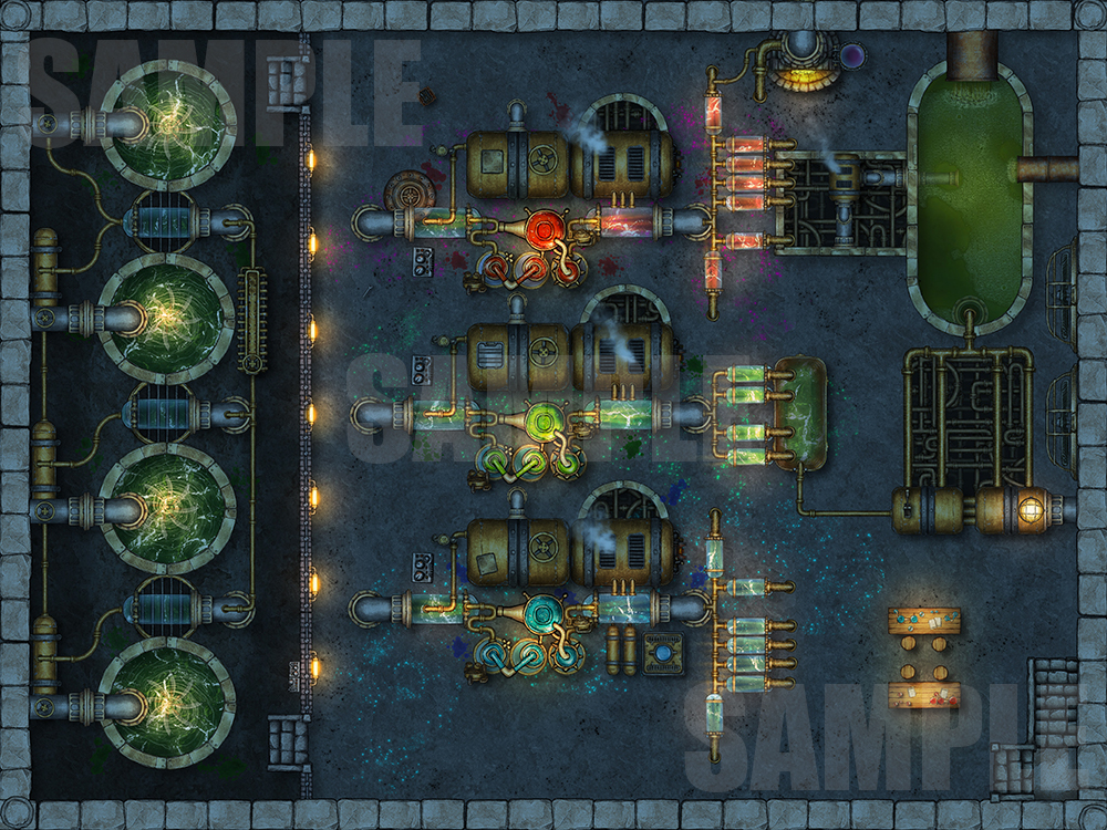 map factory maps battlemap warehouse potion ttrpg fantasy battle angela grounds support floor version month