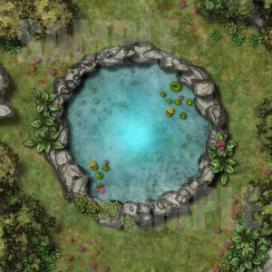 Magical elven style well battle map for D&D or Pathfinder