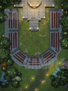 Amphitheater battle map encounter for D&D and Pathfinder