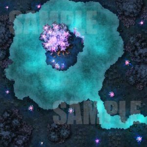 Glowing tree battle map encounter for Pathfinder