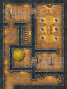 Pharaoh's tomb battle map encounter for D&D or Pathfinder
