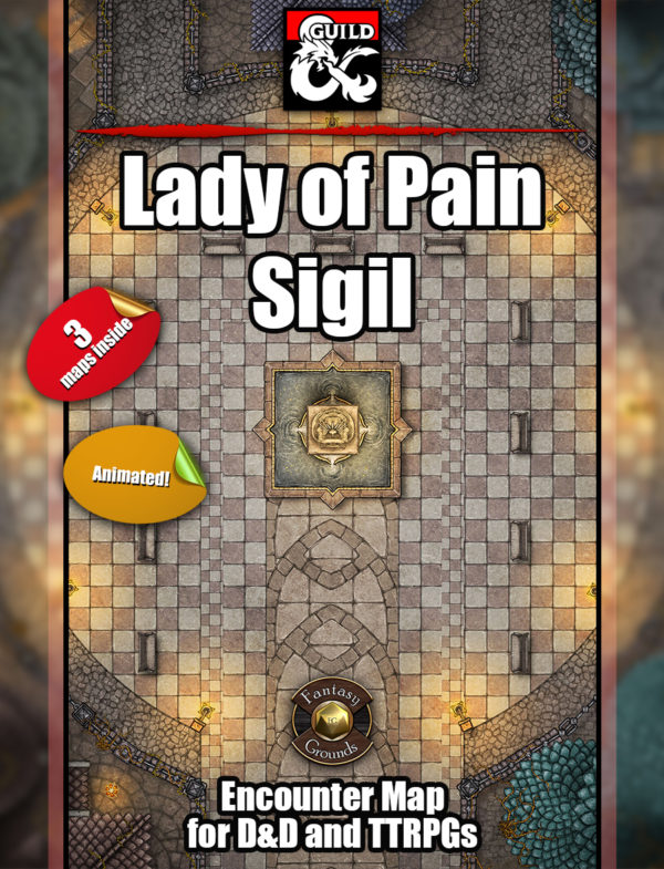 Lady of Pain Sigil battle map pack for D&D