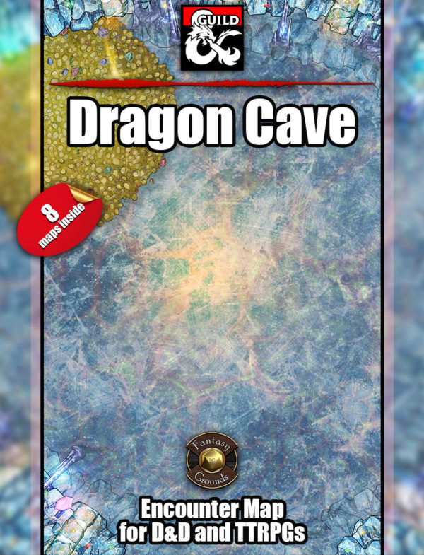 D&D Dragon cave battle map encounter