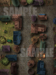 City streets battle map for D&D