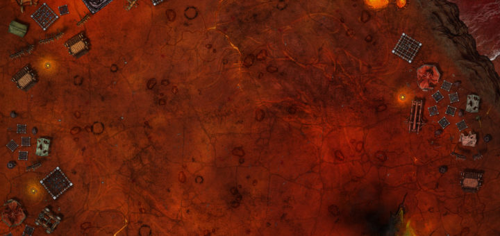 Giant 80 x 80 hell themed battle map