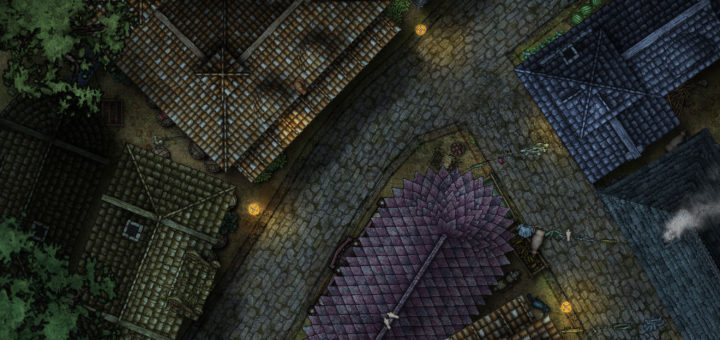 Narrow Street battle map for D&D and Pathfinder