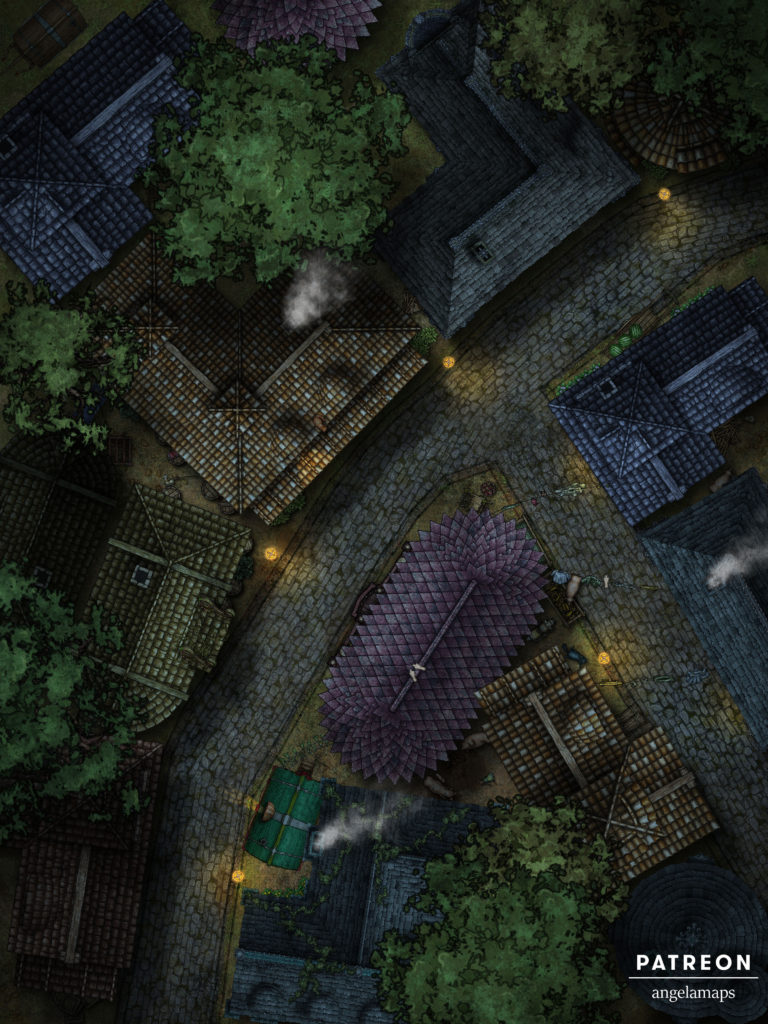 Narrow Street battle map for D&D and Pathfinder