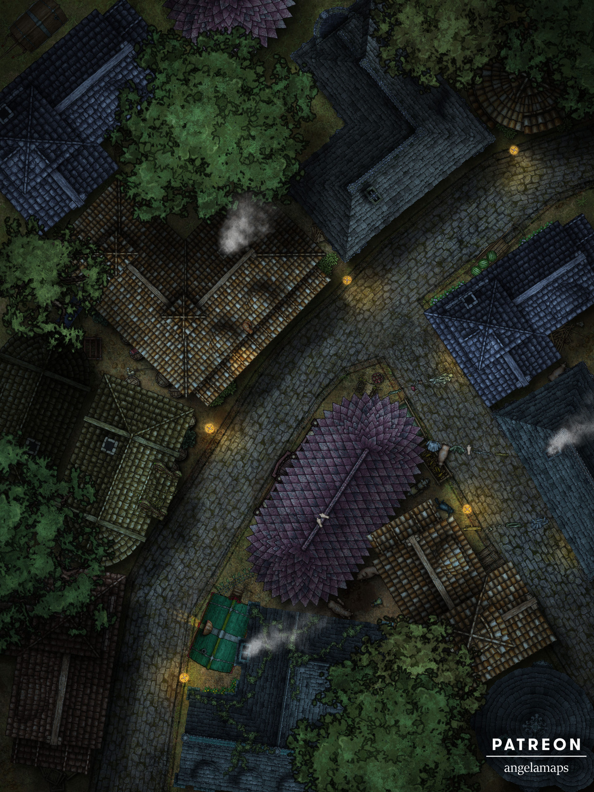 Narrow Street battle map for D&D and Pathfinder
