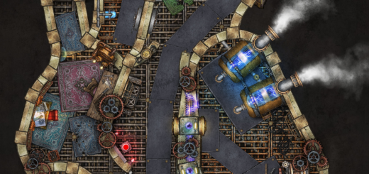Mechaheart mechanical heart power plant battle map for D&D and pathfinder
