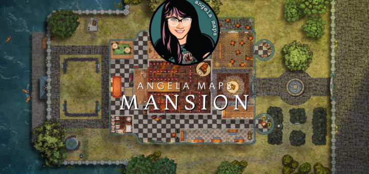 Four story mansion battle map for TTRPGs