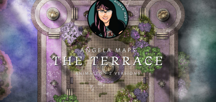 The terrace battle map, beautiful raised terrace above water