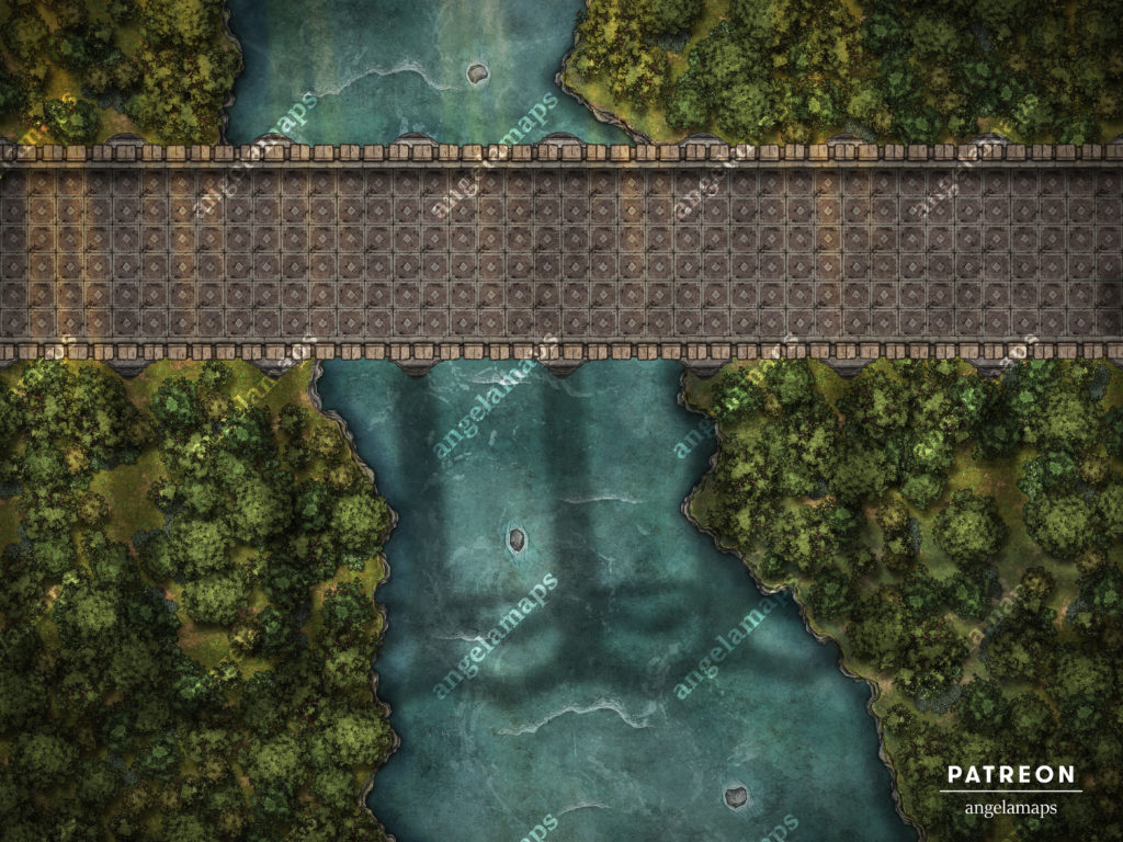 Aqueduct or viaduct battle map for table top role playing games