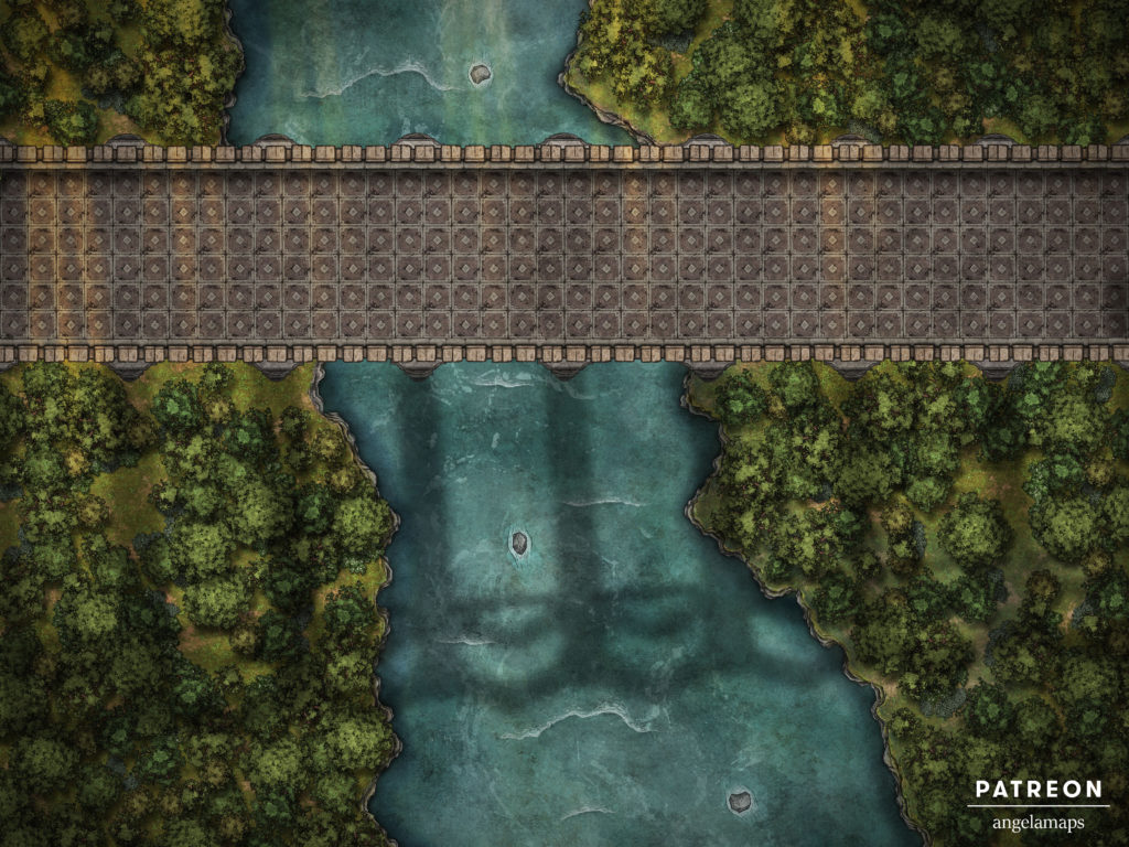 Aqueduct or viaduct battle map for table top role playing games