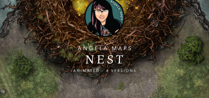Giant nest battle map pack, animated, for table top role playing games