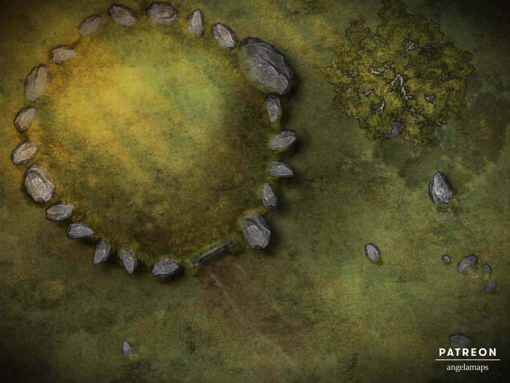 Burial Mound battle map for TTRPGs