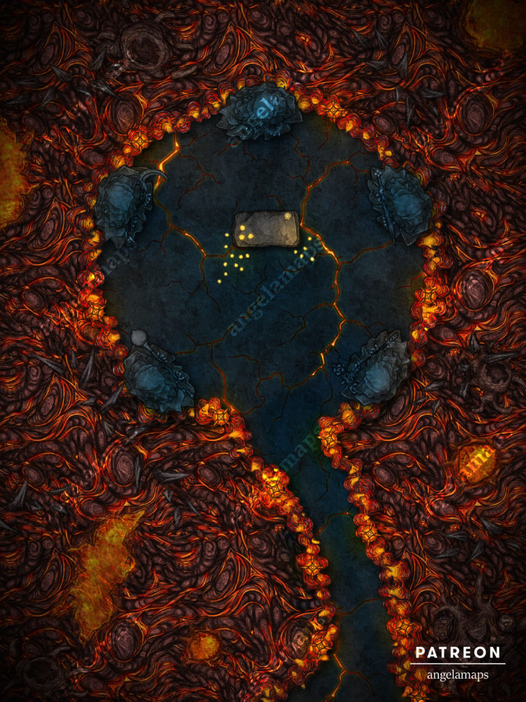 Hell battle map with sacrificial alter