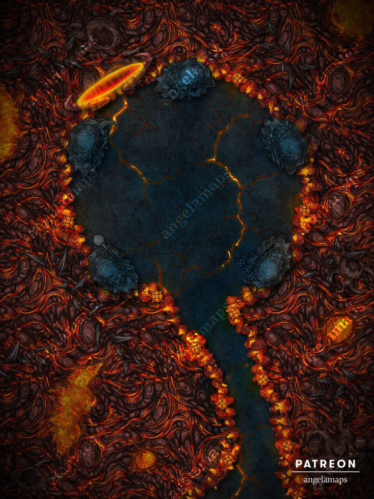Hell portal battle map for TTRPGs