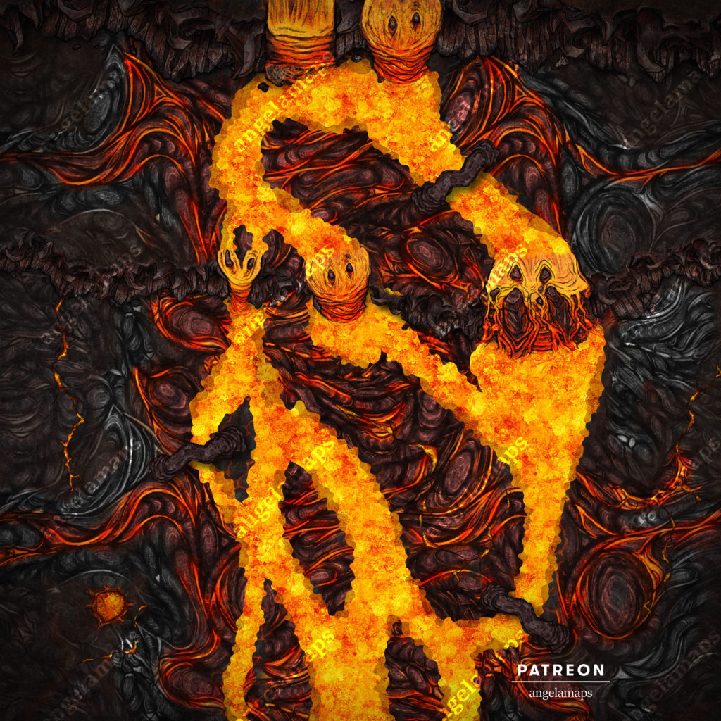 Flowing lava hell battle map for TTRPGs