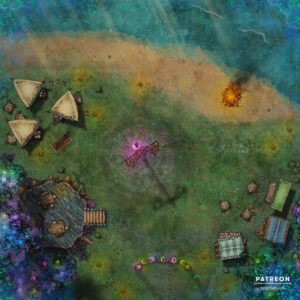 Midsommar (magical) - Fey version of a midsummer battle map for TTRPGs