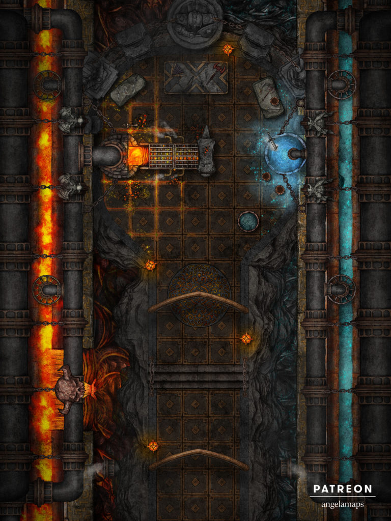 Magical forge animated battle map for TTRPGs
