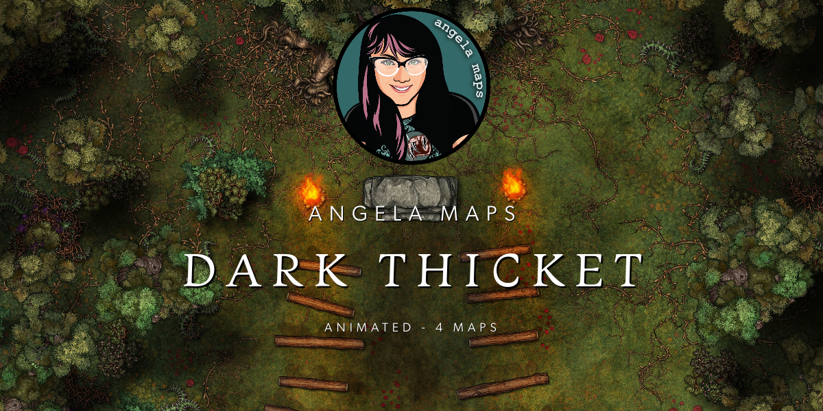 Dark druid ritual battle map by Angela Maps